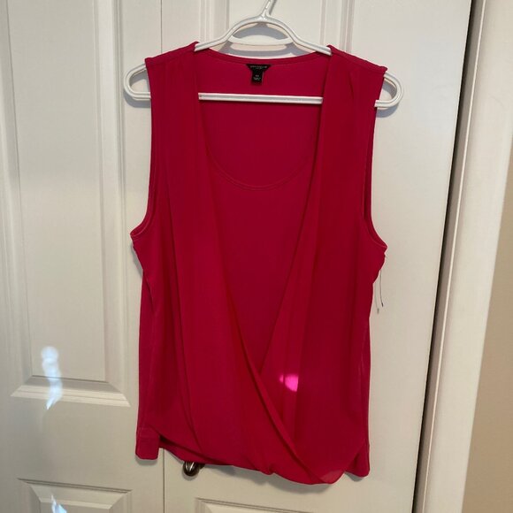 Pink Ann Taylor Drape Layer Sleeveless Top, Size XL - Picture 1 of 6